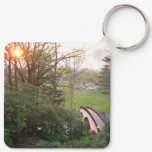 Rainbow Bridge Sunset at Grove City College Keychain