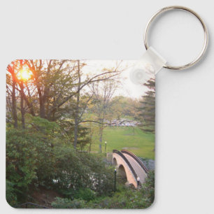 Rainbow Bridge Sunset at Grove City College Keychain