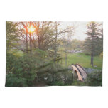 Rainbow Bridge Sunset at Grove City College Kitchen Towel