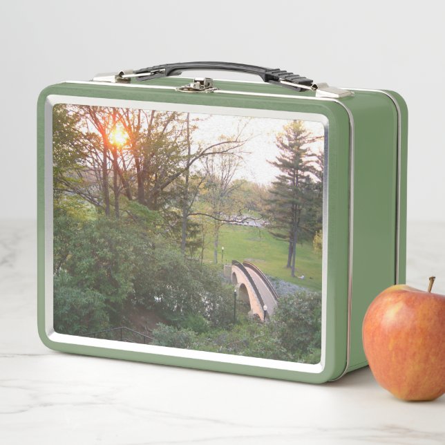 Rainbow Bridge Sunset at Grove City College Metal Lunch Box (In Situ)