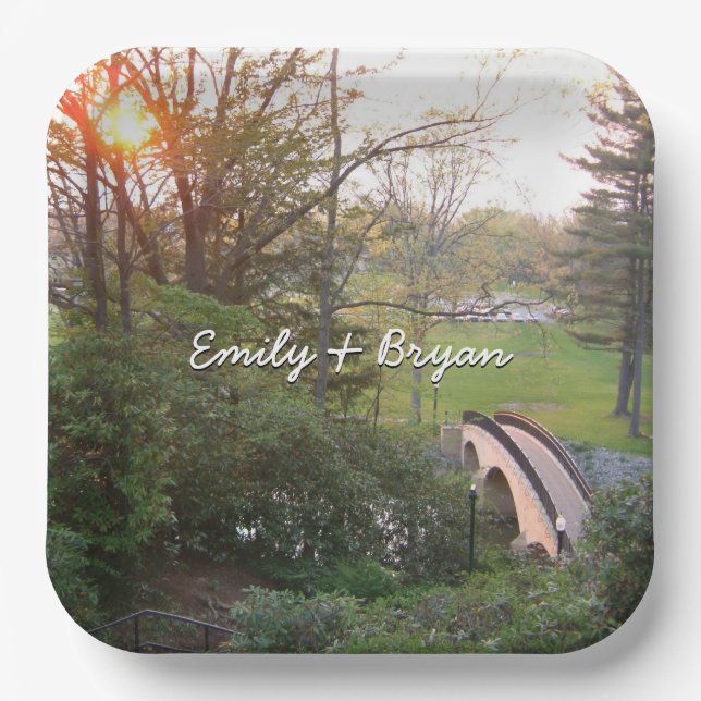 Rainbow Bridge Sunset at Grove City College Paper Plates (Front)