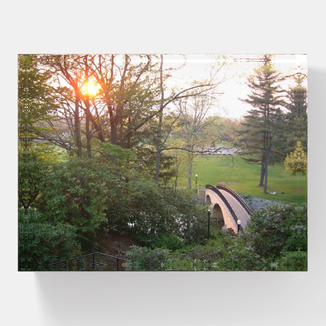 Rainbow Bridge Sunset at Grove City College Paperweight (Front)