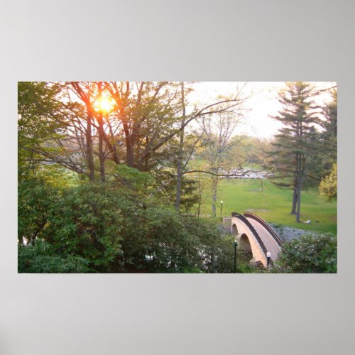 Rainbow Bridge Sunset at Grove City College Poster