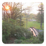 Rainbow Bridge Sunset at Grove City College Square Sticker