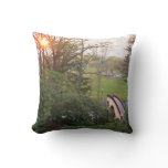 Rainbow Bridge Sunset at Grove City College Throw Pillow