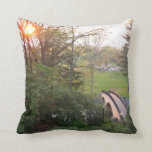 Rainbow Bridge Sunset at Grove City College Throw Pillow