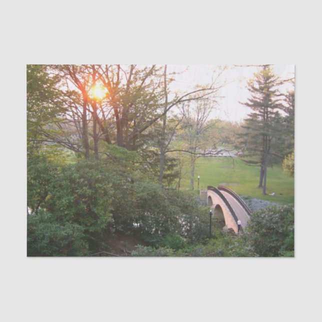 Rainbow Bridge Sunset at Grove City College Tissue Paper (Front)