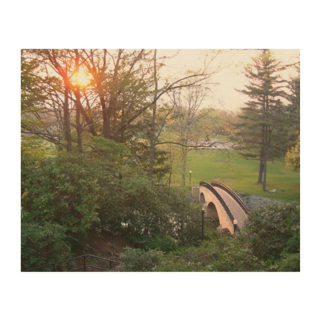 Rainbow Bridge Sunset at Grove City College Wood Wall Art (Front)