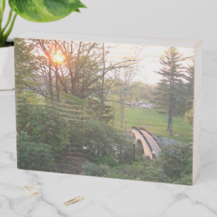 Rainbow Bridge Sunset at Grove City College Wooden Box Sign