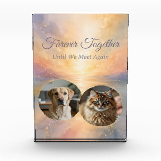 Rainbow Bridge Two Pet Photo Acrylic Block