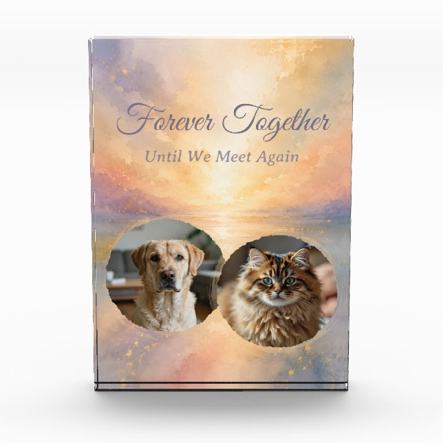 Rainbow Bridge Two Pet Photo Acrylic Block (Front)