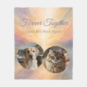 Rainbow Bridge Two Pet Photo Memorial Blanket