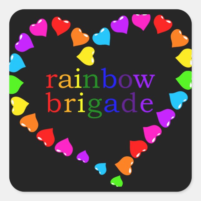 Rainbow Brigade dark Square Sticker (Front)