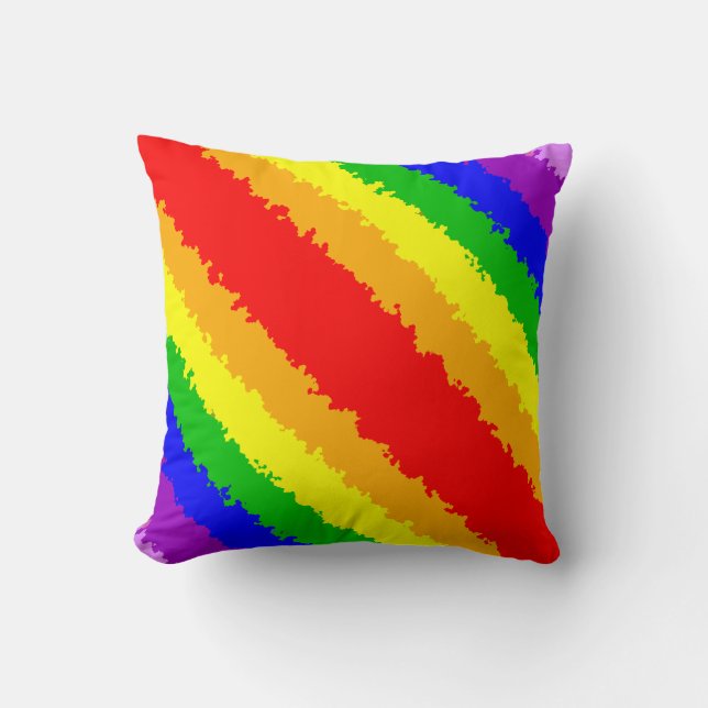 Rainbow Bright and Colorful Throw Pillow (Front)