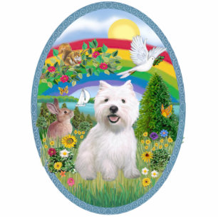 Rainbow Bright and West Highland Terrier Statuette