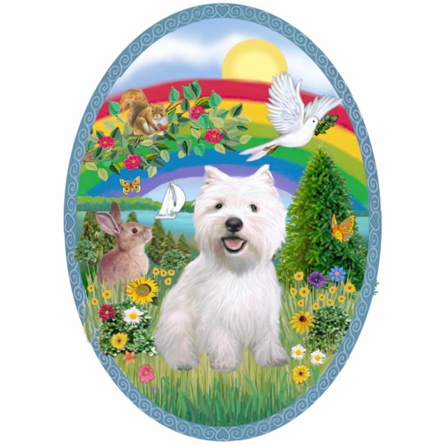 Rainbow Bright and West Highland Terrier Statuette (Front)