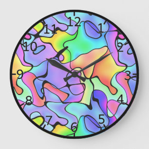 Rainbow Bright Art Large Clock