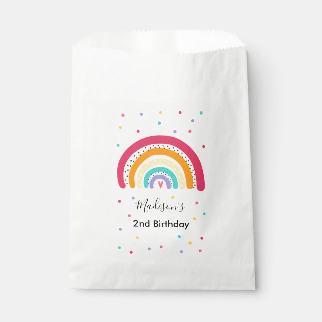 Rainbow Bright Birthday Party Favor Bag (Front)
