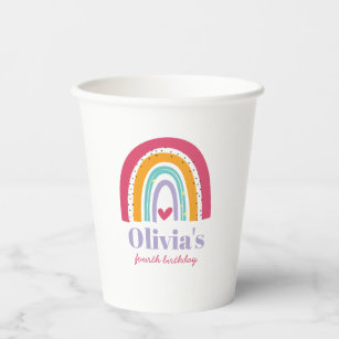 Rainbow Bright Birthday Party Paper Cups
