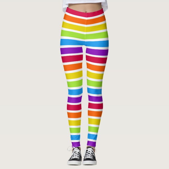 Rainbow Bright Colorful Leggings (Front)