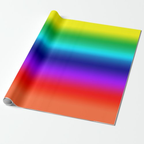 Rainbow Bright Colors in Gradient Stripes Wrapping Paper