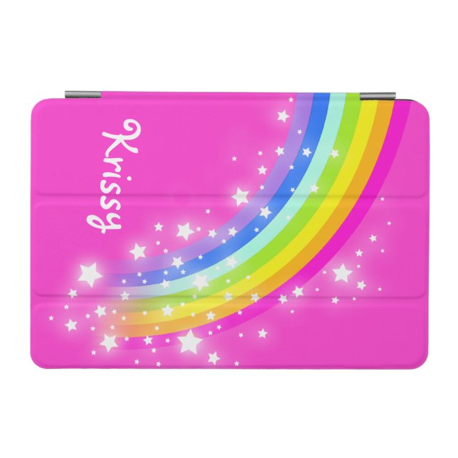 Rainbow bright pink girls named ipad cover | Zazzle