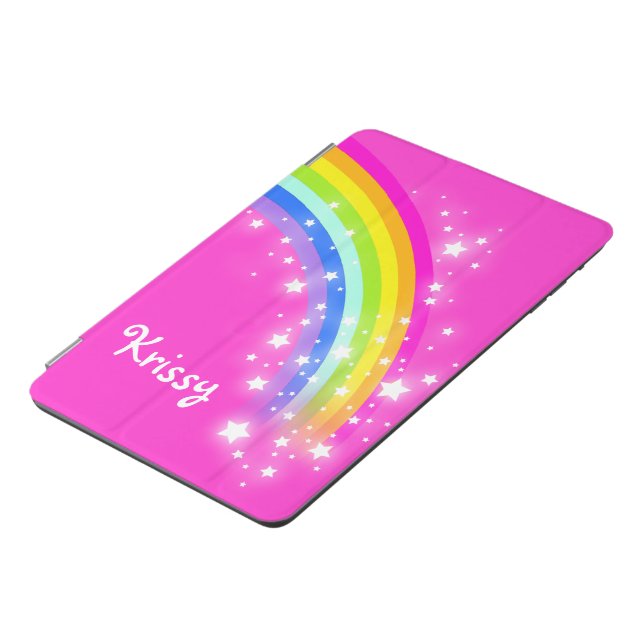 Rainbow bright pink girls named ipad cover | Zazzle