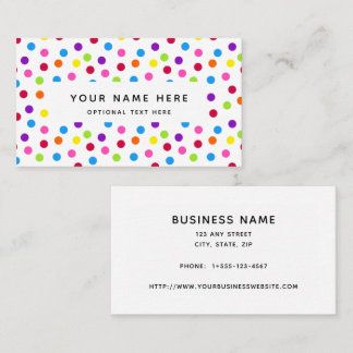 Rainbow Bright Polka Dots Confetti Pattern Busines Business Card