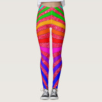 Rainbow Brights Pop Art Trendy Sparkly Fun Leggings