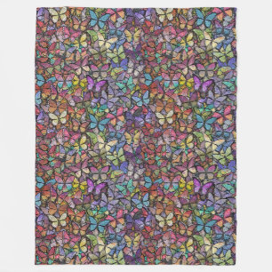 rainbow brite fantasy butterfly pattern fleece blanket