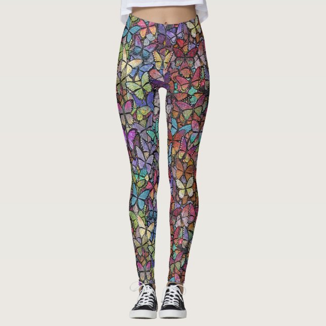 rainbow brite fantasy butterfly pattern leggings (Front)