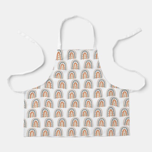 Rainbow brown beige gray modern white girly apron