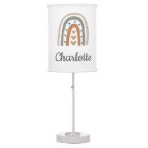 Rainbow brown beige gray white boho nursery girl table lamp