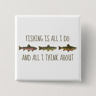 Rainbow Brown Brook Trout Fishing Quote Button