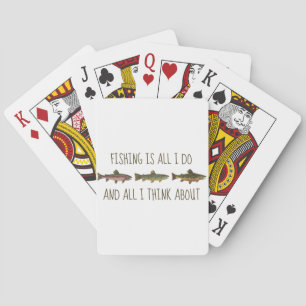 Rainbow Brown Brook Trout Fishing Quote Poker Cards