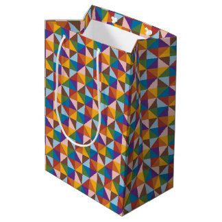Rainbow, Brown, Pink and Blue Pinwheel Medium Gift Bag