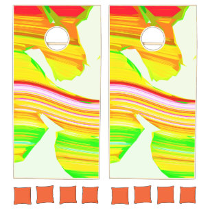 Rainbow brush cornhole set