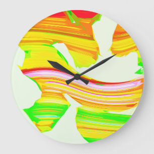 Rainbow brush large clock