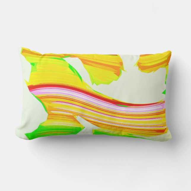 Rainbow brush lumbar pillow (Front)