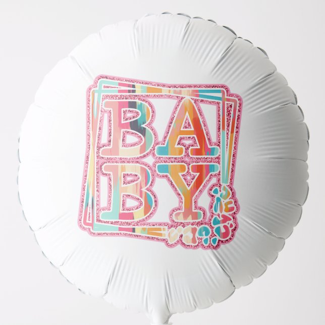 RAINBOW BRUSH STROKE BABY BALLOON (Front)