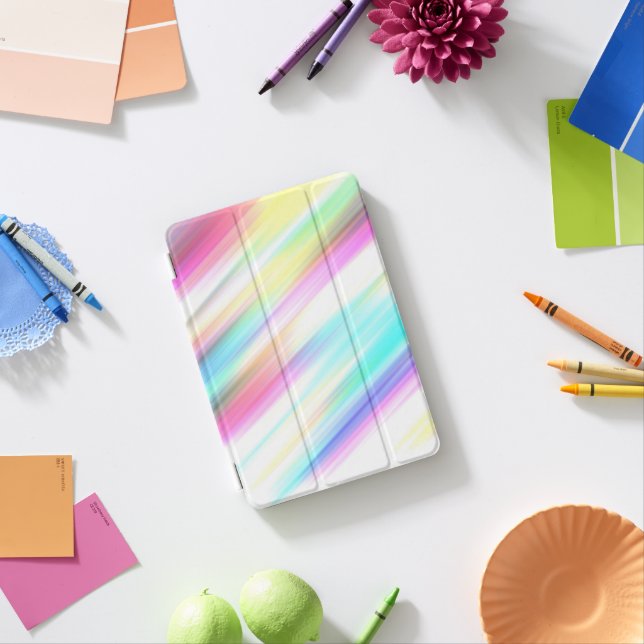 Rainbow Brush Strokes Cool iPad Mini Cover (In Situ)