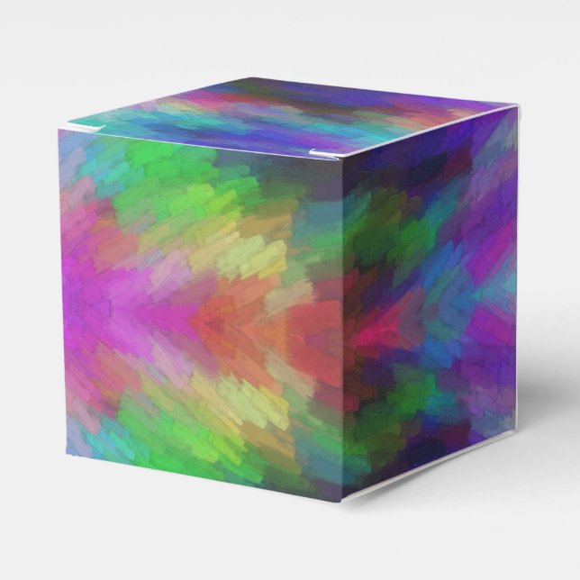 Rainbow Brush Strokes Favor Boxes (Front Side)