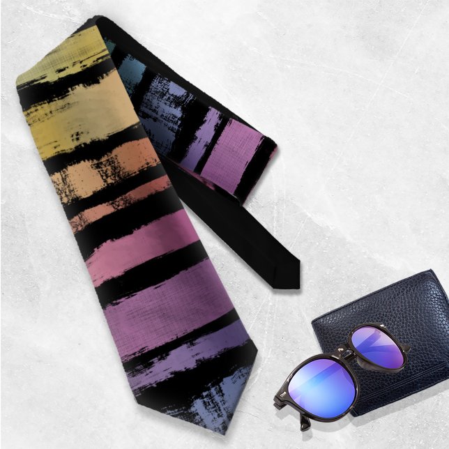 Rainbow Brush Strokes LGBTQ ID656 Neck Tie (Creator Uploaded)