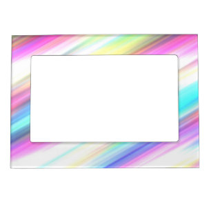 Rainbow Brush Strokes Magnetic Picture Frame