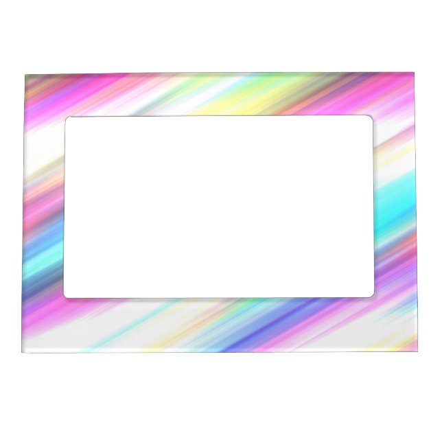 Rainbow Brush Strokes Magnetic Picture Frame (Front)