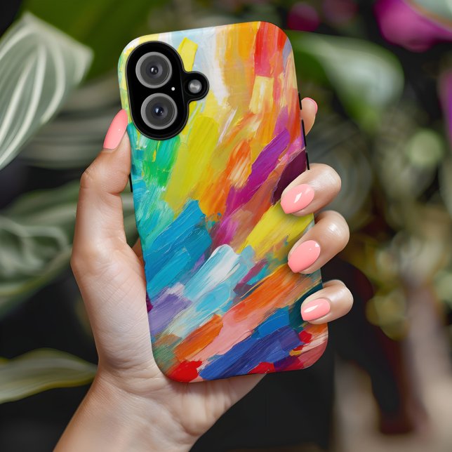 Rainbow Brush Strokes Modern Abstract Art  Case-Mate iPhone Case (Creator Uploaded)