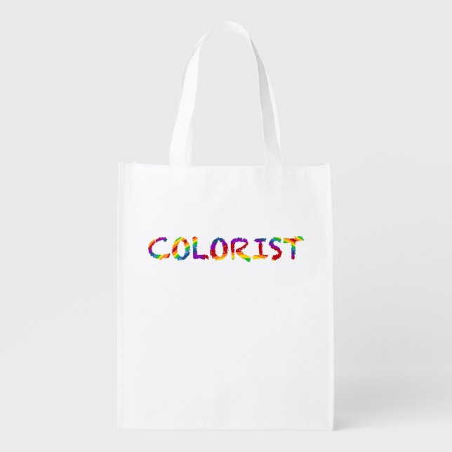 Rainbow Brushstroke Colorist Design Grocery Bag (Front)