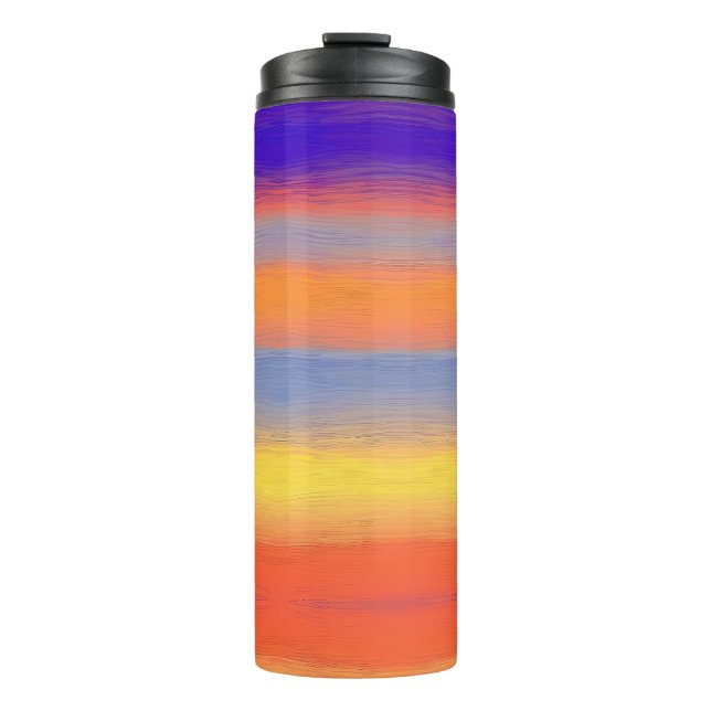 Rainbow Brushstroke Gradient  Thermal Tumbler (Front)