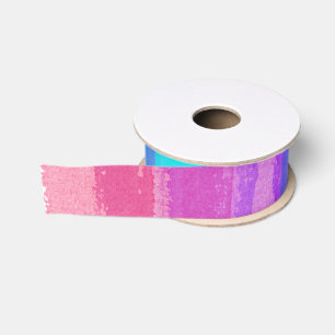 Rainbow Brushstrokes Artisan Colorful Watercolors Grosgrain Ribbon