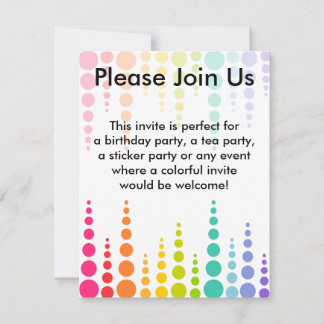 Rainbow Bubble Dots Invitation